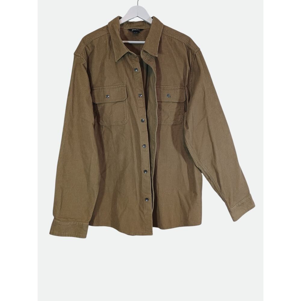 Eddie Bauer Shirt Shacket Men's 2XL Tan Corduroy Utlity Gorpcore Rugged Heritage